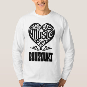 Elegantes Crolled Heart für Bouzouki Liebhaber T-Shirt