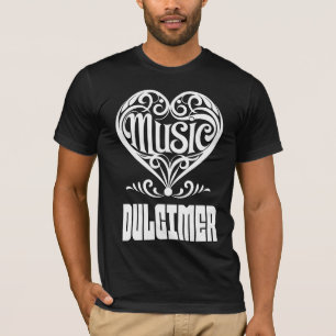Elegantes Crolled Heart für Dulcimer Liebhaber T-Shirt
