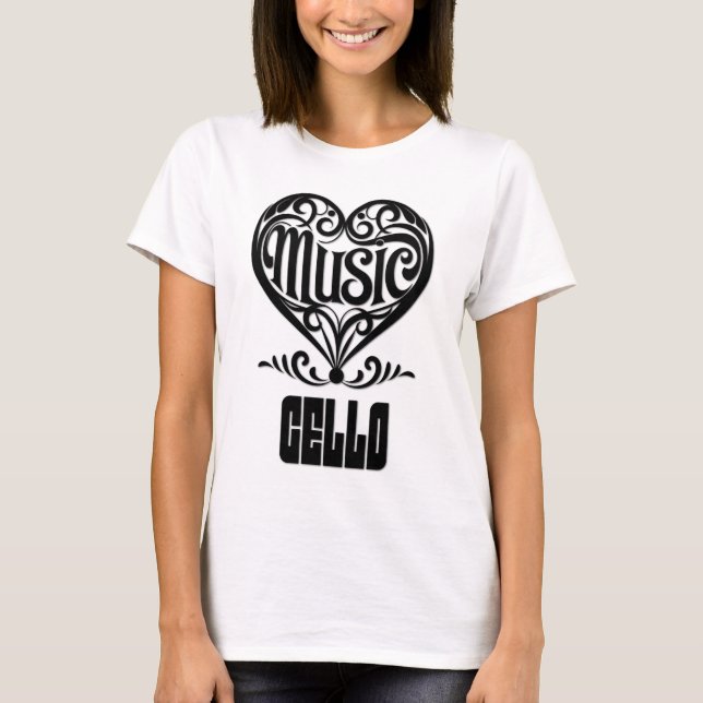 Elegantes Crolled Herz T-Shirt (Vorderseite)