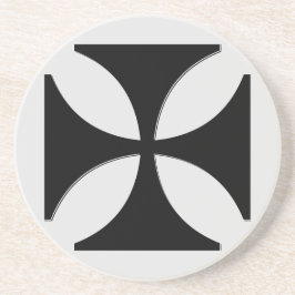 Elegantes Cross Pattee Black, Light Gray Getränkeuntersetzer