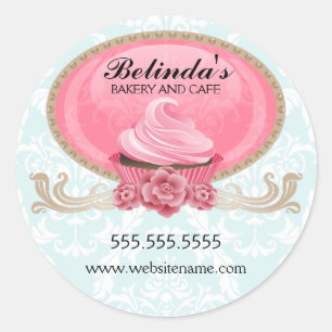 Elegantes Cupcake Bakery Box Siegel Runder Aufkleber