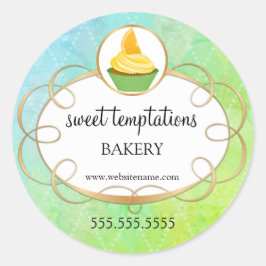 Elegantes Cupcake Bakery Packaging Runder Aufkleber