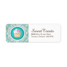 Elegantes Cupcake-Rücksendeadresse-Label