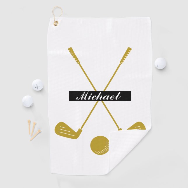 Elegantes Cursive Script-Individuelle Name-Logo Golfhandtuch (Insitu)