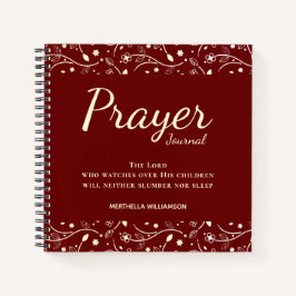 Elegantes Custom Burgundy Floral Prayer Journal Notizbuch
