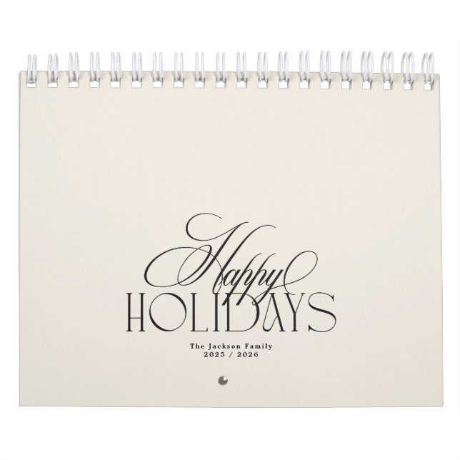 Elegantes Custom Foto Calligrafy Cream Weihnachten Kalender (Titelbild)