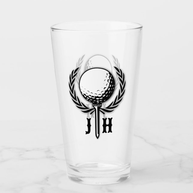 Elegantes Custom Golf Monogram Design Glas (Vorderseite)