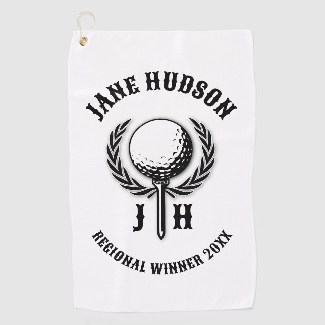 Elegantes Custom Golf Monogram Design Golfhandtuch (Vorderseite)