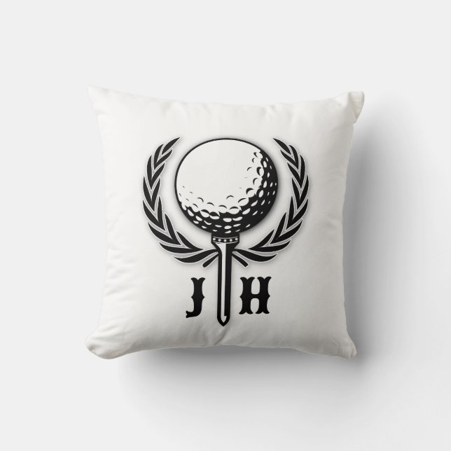 Elegantes Custom Golf Monogram Design Kissen (Vorderseite)