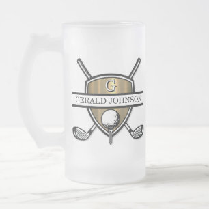 Elegantes Custom Golf Monogram Design Mattglas Bierglas