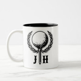 Elegantes Custom Golf Monogram Design Zweifarbige Tasse