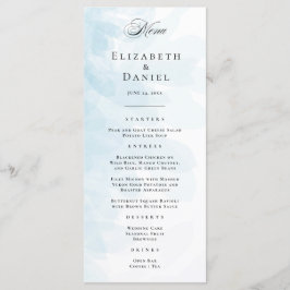 Elegantes Cyan Blue Watercolor Wedding Menu Menükarte
