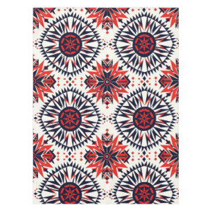 Elegantes Cyan "Cosmic Interlock" Cotton Tableclot Tischdecke