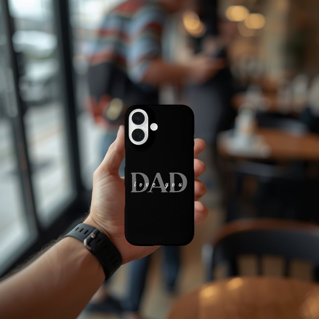 Elegantes DAD Love You schwarzes iPhone 16 Case (Von Creator hochgeladen)