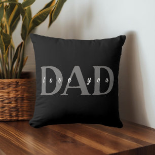 Elegantes DAD Love You Schwarzes Wurfkissen Kissen