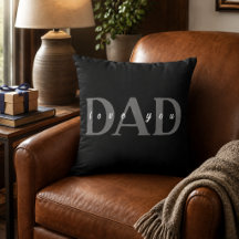 Elegantes DAD Love You Schwarzes Wurfkissen