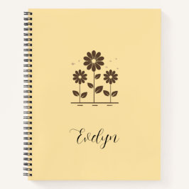 Elegantes Daisy Design - Minimalistische Blumen Notizbuch