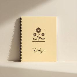 Elegantes Daisy Design - Minimalistische Blumen Notizbuch