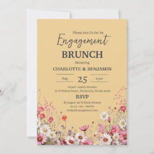 Elegantes Daisy Floral Verlobung Brunch Party Einladung