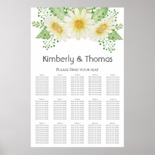 Elegantes Daisy Seating Chart Poster