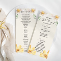 Elegantes Daisy Wedding Brautparty Flat Program