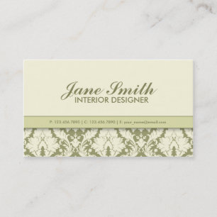 Elegantes Damask Floral Modernes Beruflich Stilvol Visitenkarte