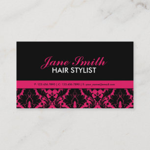 Elegantes Damask Floral Modernes Beruflich Stilvol Visitenkarte