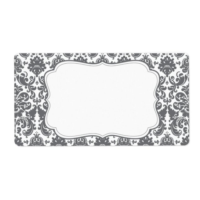 Elegantes Damask-Label (Vorne)