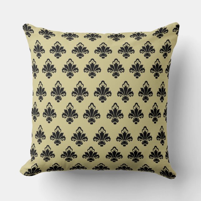 Elegantes Damask-Muster Kissen (Vorderseite)