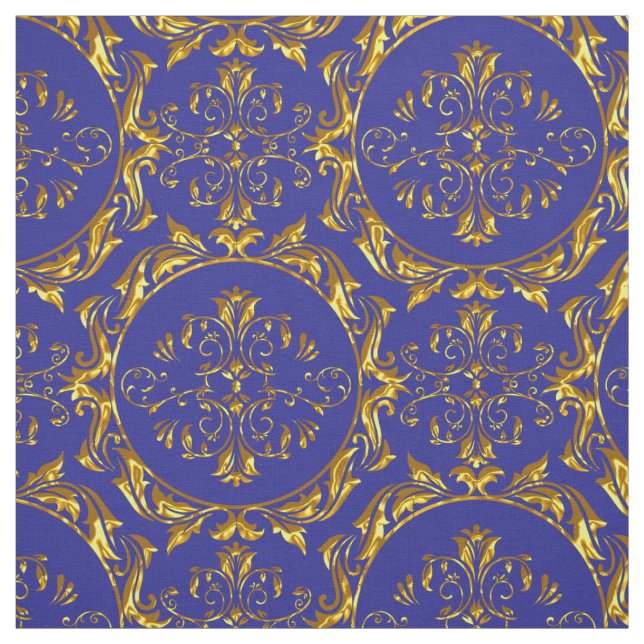 Elegantes Damast-Gewebe-Marine-Blau Stoff (Muster)