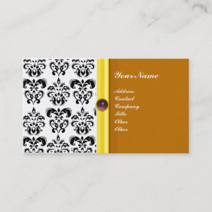 ELEGANTES DAMAST-MONOGRAMM, violetter Amethyst Visitenkarte