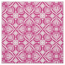 Elegantes Damast-Muster | rosa und Weiß Stoff