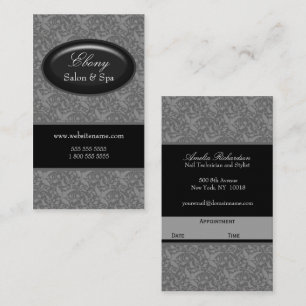 Elegantes Damast-Salon-Grau Terminkarte