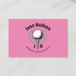 Elegantes Damen-Golf-Monogramm-Design Visitenkarte