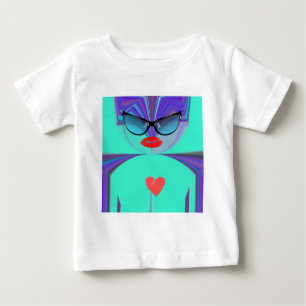 Elegantes Damenporträt: Ein farbenfrohes Kunstwerk Baby T-shirt