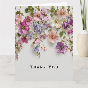 Elegantes "Danke" Design mit hängenden Blumen Dankeskarte
