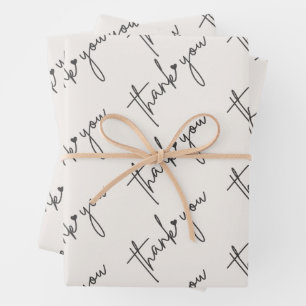 Elegantes Danke-Verpackungspapier Geschenkpapier Set
