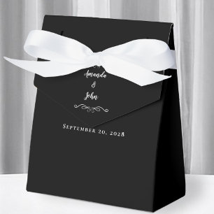 Elegantes Dankeschön Hochzeitspaar Schwarz Weiß Ga Geschenkschachtel