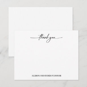 Elegantes Dankeschön Modern Script Paar Mitteilungskarte