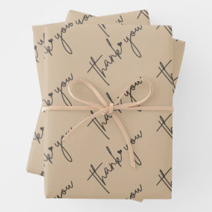 elegantes Dankeschön-Papier Geschenkpapier Set