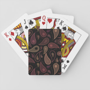 Elegantes Dark Modern Paisley Muster Spielkarten