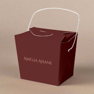 Elegantes Dark Red & Blush Pink Script Vielen Dank Geschenkschachtel