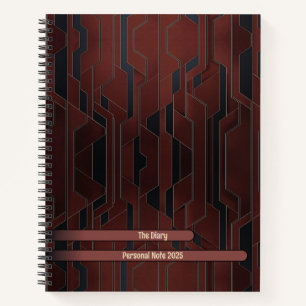 Elegantes Dark Shade Geometric Spiral Notebook Notizbuch