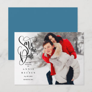 Elegantes Datum-Speichern-Script-Foto-einfache Pos Postkarte