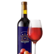 Elegantes Davidstern-Hanukkah-Weinflaschenetikett
