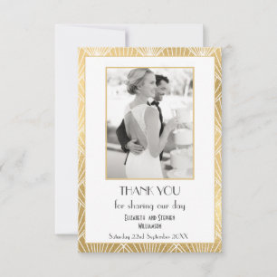 Elegantes Deco 1920er Foto Hochzeit Danke