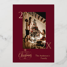Elegantes Deep Burgundy und Roségold-Weihnachten