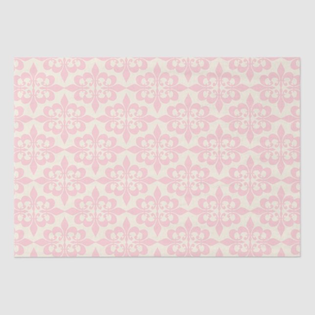 Elegantes Deko-Dekor für Light Baby Pink Damask Seidenpapier (Vorderseite)
