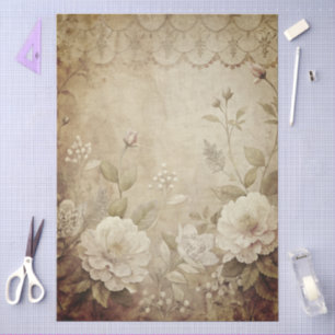 Elegantes Dekor mit weißer Blüte Seidenpapier