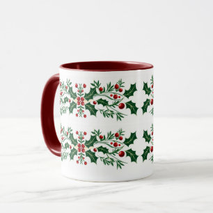 Elegantes dekoratives botanisches Weihnachtsfest Tasse
